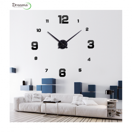 RELOJ DE NUMEROS NEGROS GRANDES  Y PEQUEÑOS