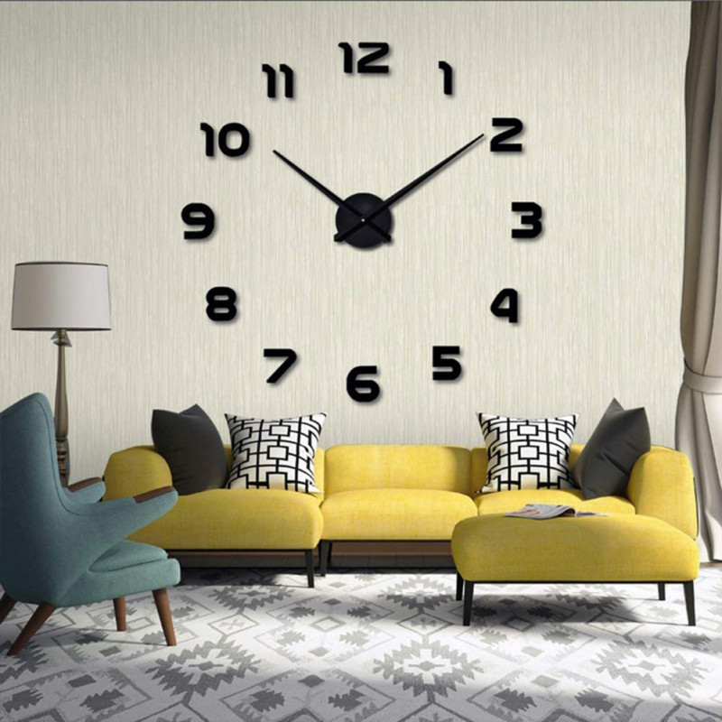 RELOJ DE PARED DECORATIVO NÚMEROS NEGRO